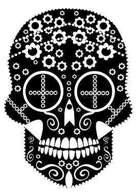 Skull icon totem black and