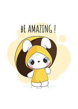 cute bunny with umbrella