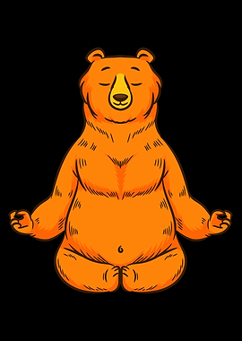 Grizzly Bear Yoga Meditate