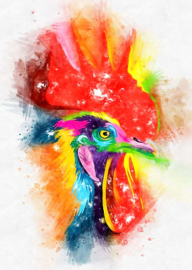 Cock Head Watercolor