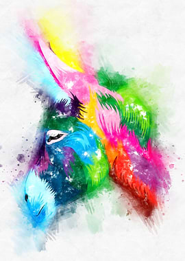 Donkey Head Watercolor