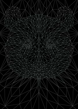 Red Panda low poly line