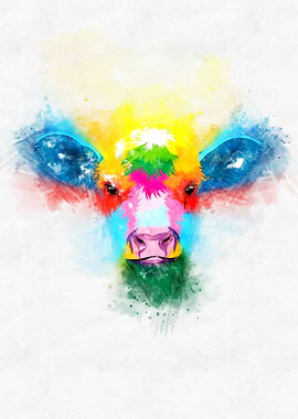 Cow Head Watercolor