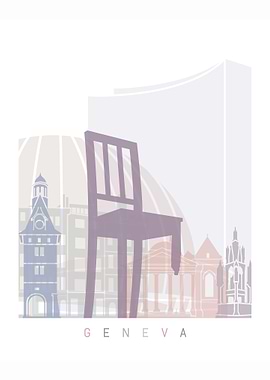 GENEVA SKYLINE POSTER