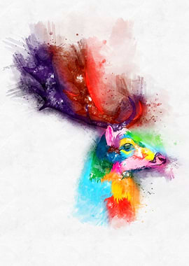 Deer Head Watercolor