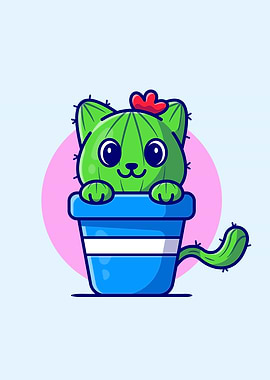 Cute cat cactus