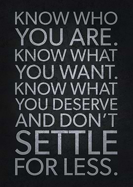 Never Settle For Less