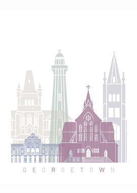GEORGETOWN SKYLINE POSTER