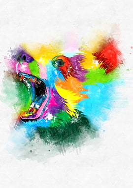 Bear Head Watercolor