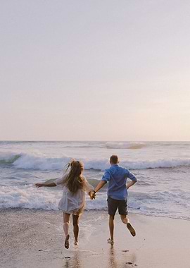 Beach Couple in Love