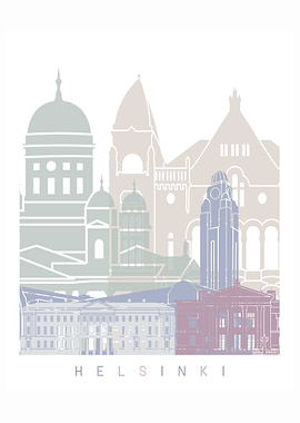 HELSINKI SKYLINE POSTER