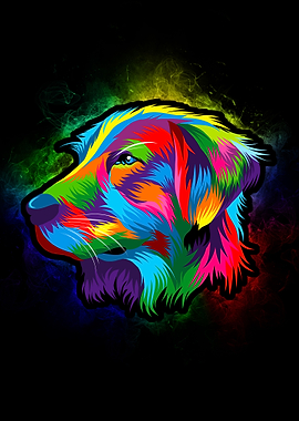 Golden Retriever Dog Head