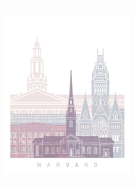 HARVARD SKYLINE POSTER