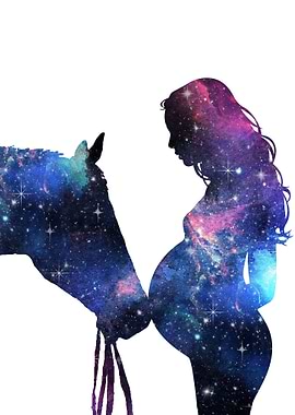 Pregnant woman with horse