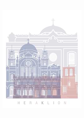 HERAKLION SKYLINE POSTER