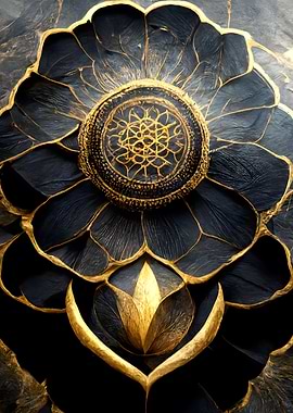 Dark golden mandala