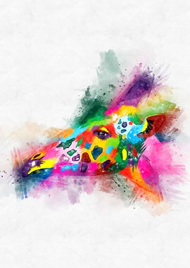Giraffe Head Watercolor