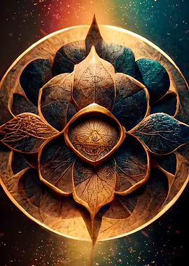 3D colored mandala flower