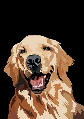 Golden retriever dog vecor