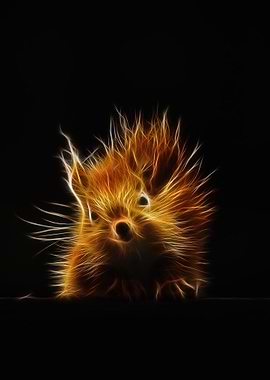 Squirrel Neon Art