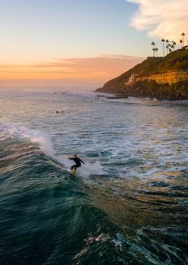 Surfing Cardiff Point