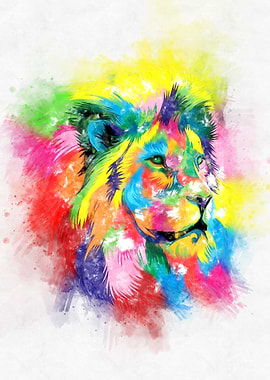 Lion Head Watercolor