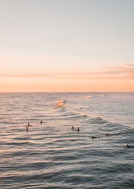 Surfers at Sunset
