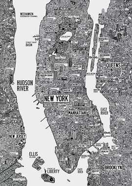 New York NYC map print