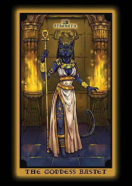 Bastet Strength Tarot Card