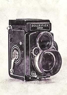 Watercolor Old Camera