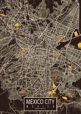 Mexico City Map Pastel
