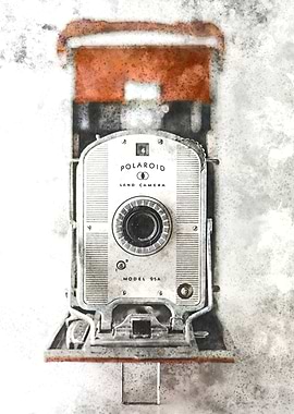 Watercolor Old Camera