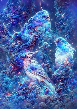 Blue Galaxy Birds