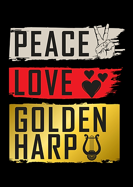 Peace Love Golden Harp