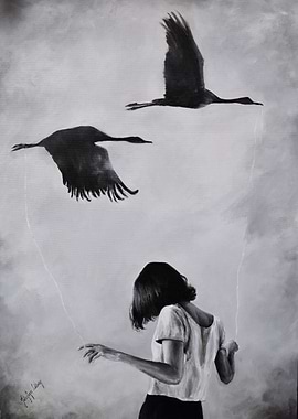 Take me artwork w cranes