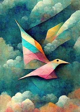 Flying paper bird