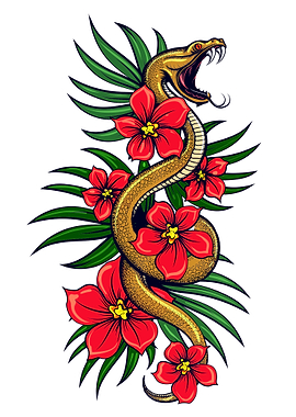 Snake with Flowers