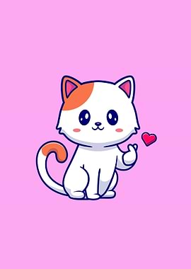 Cute cat with love