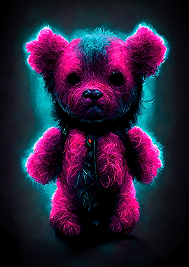 Agressive Neon Teddy Bear