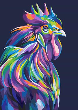 Rooster in pop art