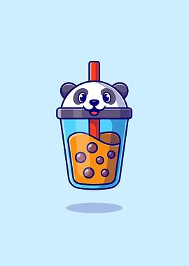 Cute panda boba milk tea