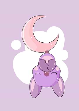 cute bat on the moon