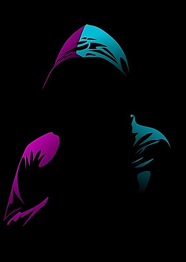 blue and pink hacker