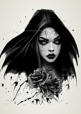 Vampire Girl Horror Poster