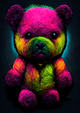 Neon Teddy Bear