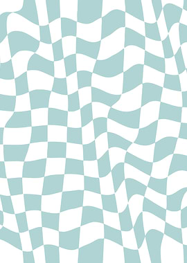 Grey Blue Warped Checks