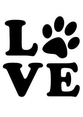 Love Paw Print Cat Lovers