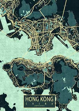 Hong Kong City Map Summer