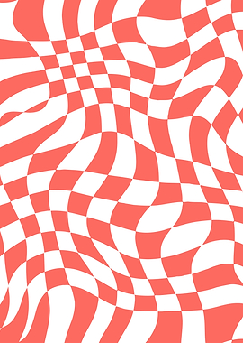 Red Checkered Wave Warp