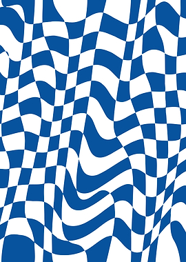 Blue Checkered Wave Warp